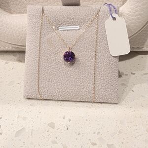 💜🎶18K Real Gold Amethyst Necklace🎶💜